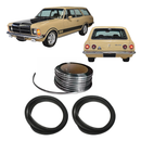 <transcy>Windshield and Rear Window Weatherstrip Rubber Seal with Locking Chrome Strip Kit Opel Rekord C Caravan</transcy>