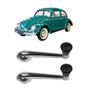 <transcy>Window Crank Handle Chrome Black Knob Pair VW Beetle 1959 to 1970 Karmann Ghia</transcy>