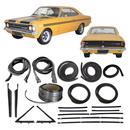 <tc>Complete Restoration Weatherstrip Rubber Seal Kit + Chrome Lockstrip Opel Rekord C Commodore 1968 to 1977</tc>
