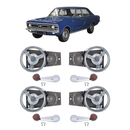 <transcy>Window Regulator Crank Handle Chrome with Brown Knob Kit Opel Commodore Rekord C 4 doors 1968 to 1984</transcy>