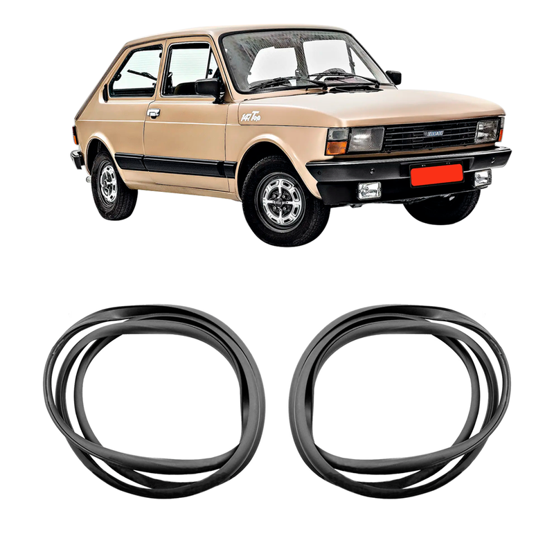 <tc>Pair Rear Side Window Weatherstrip Rubber Seal Fiat 127</tc>