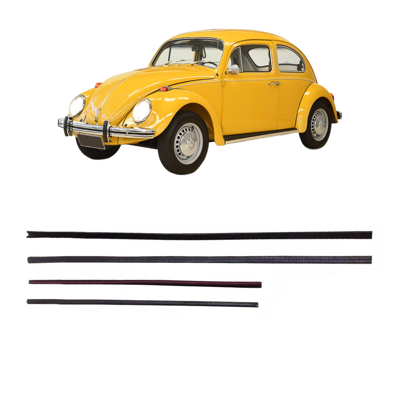 <transcy>Door Window Run Channel Weatherstrip Seal Kit VW Beetle 1978 to 1996</transcy>