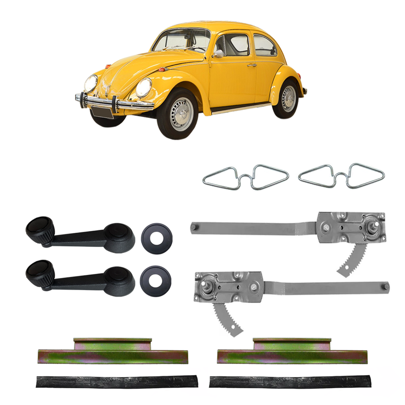 <transcy>Manual Window Regulator With Sash and Crank Handle Kit VW Beetle 1971 to 1996</transcy>