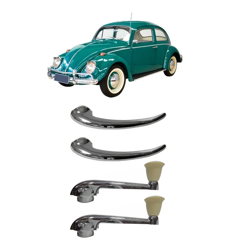 <transcy>Door Handle and Window Crank Kit VW Beetle 1959 to 1970 Karmann Ghia</transcy>