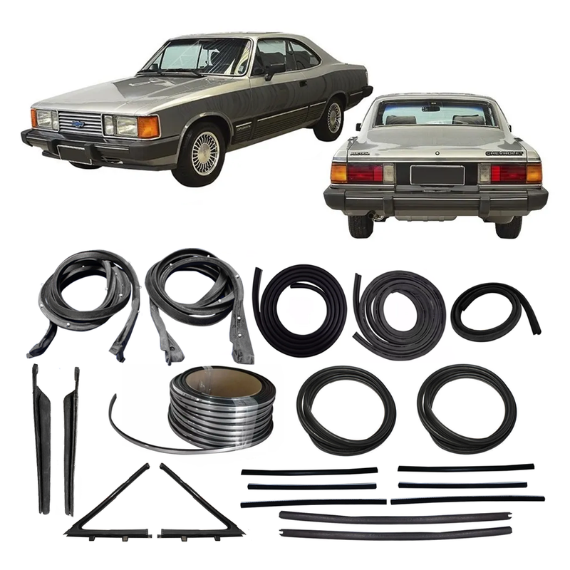 <transcy>Complete Restoration Weatherstrip Rubber Seal Kit + Chrome Lockstrip Opel Commodore 1985 to 1990</transcy>