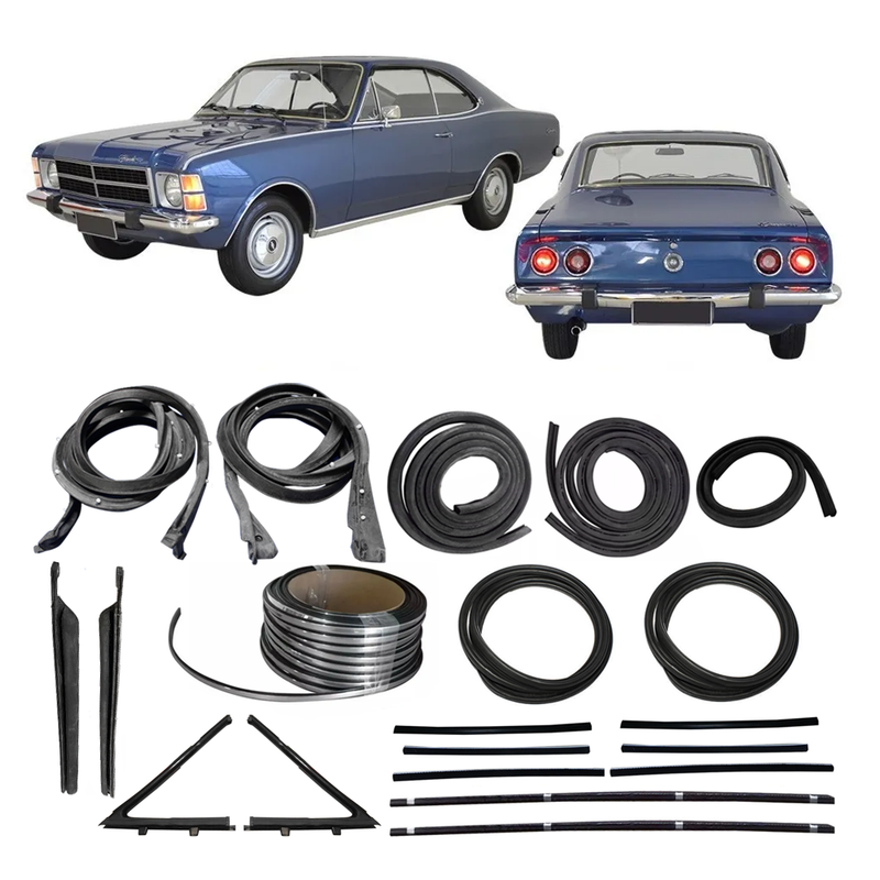 <transcy>Complete Restoration Weatherstrip Rubber Seal Kit + Chrome Lockstrip Opel Commodore 1978 and 1979</transcy>