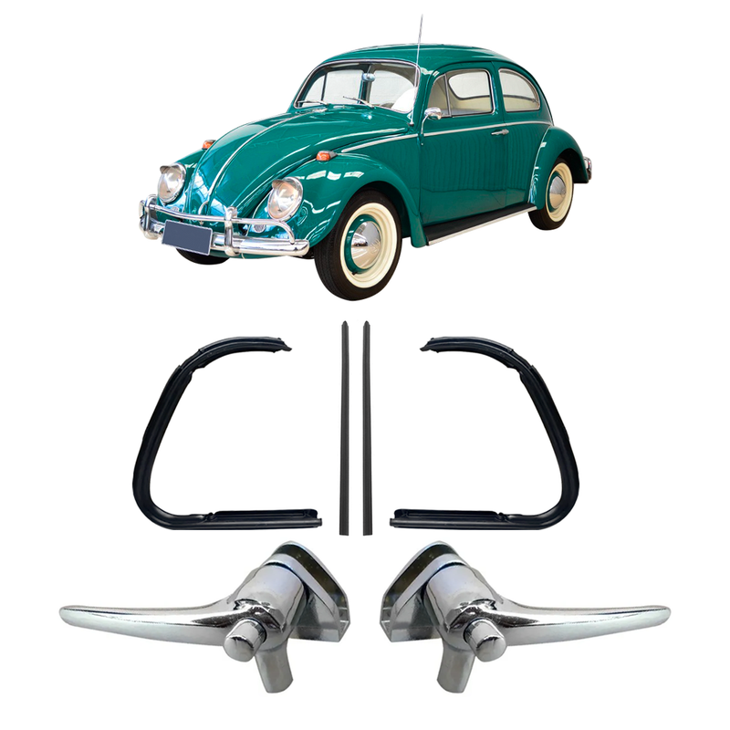 <transcy>Vent Window Latch and Weatherstrip Rubber Seal Kit VW Beetle 1959 to 1970</transcy>
