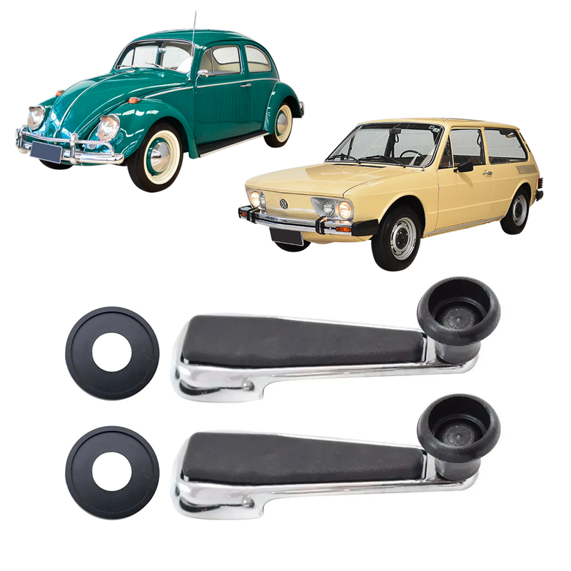 <transcy>Window Crank Handle With Frame Kit VW Beetle 1959 to 1970 Variant TL Brasilia Gol</transcy>