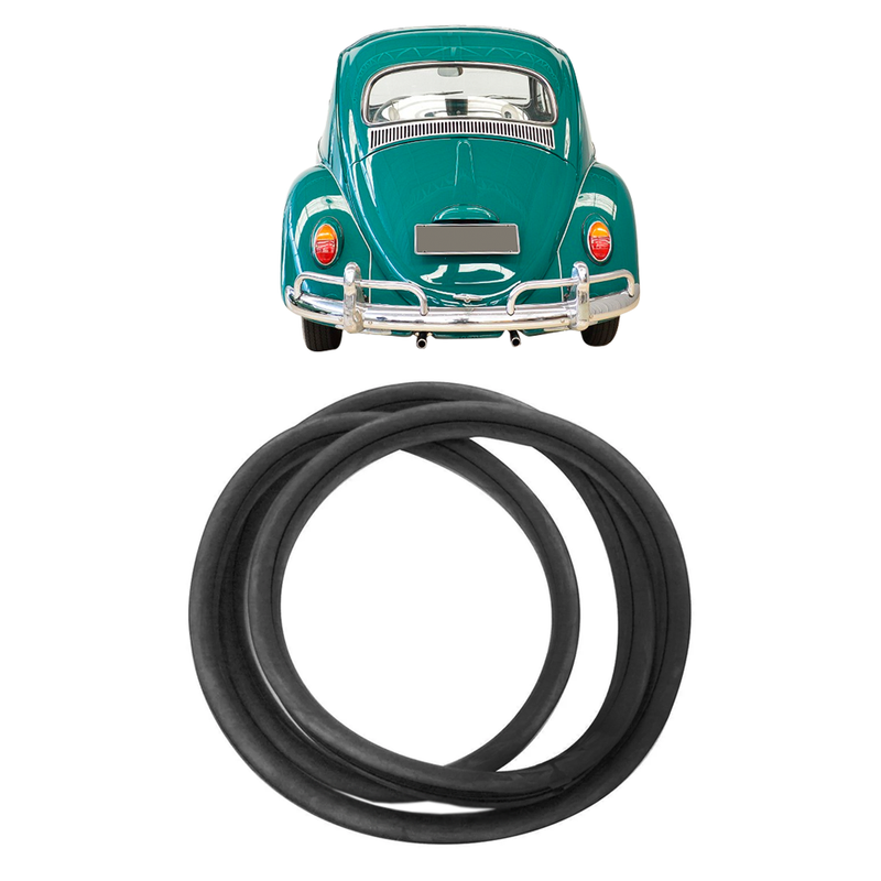 <transcy>Rear Window Weatherstrip Rubber Seal With Fitting For Locking Chrome Strip VW Beetle 1959 to 1966</transcy>