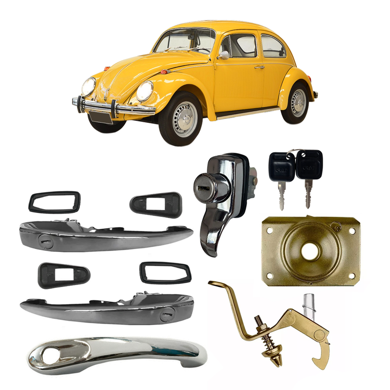 <transcy>Door Trunk and Hood Handle with Keys Hood Latch Lock VW Beetle 1977 to 1996</transcy>