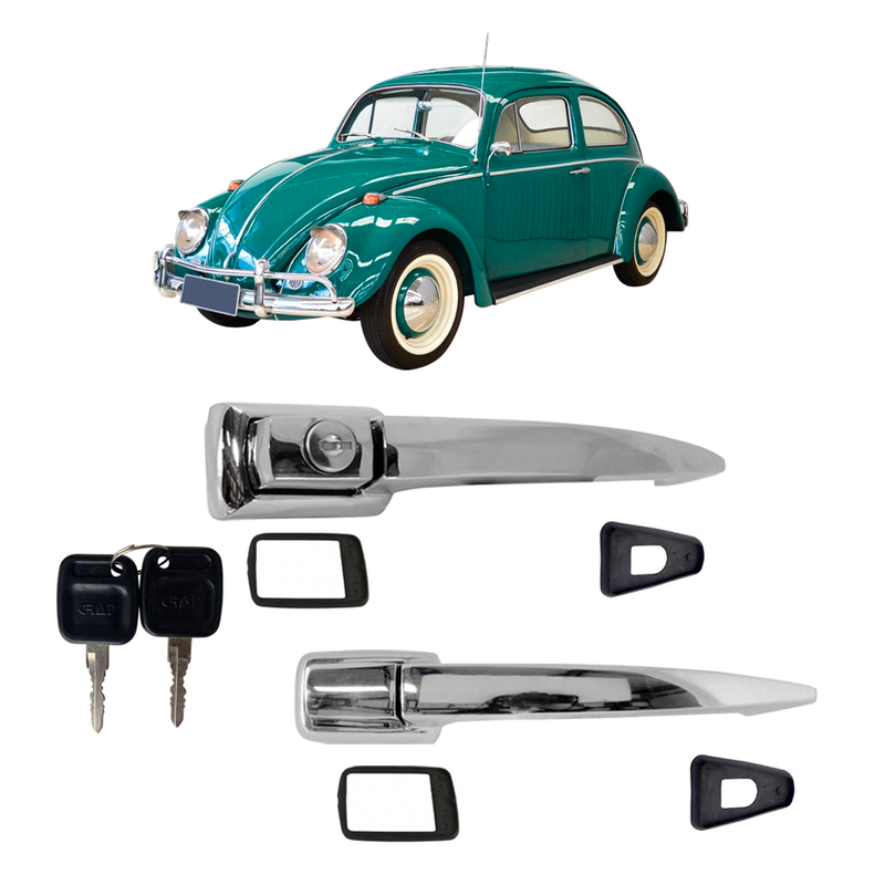 <transcy>External Door Handle With Keys Pair VW Beetle 1959 to 1976 Karmann Ghia</transcy>