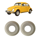 <transcy>Interior Door Handle / Window Crank Frame Pair Ivory VW Beetle VW Bus T1 Karmann Ghia</transcy>