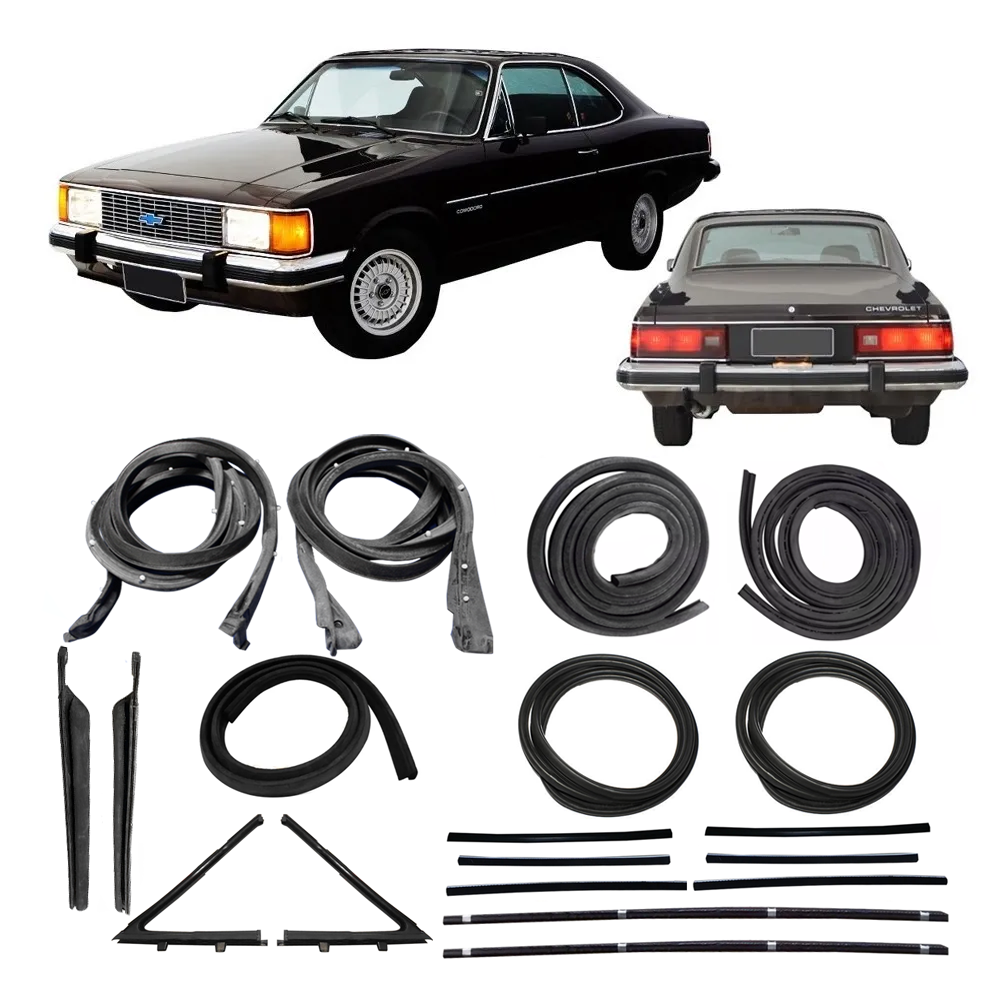 Kit Restauração Borracha Porta Vidro Opala 2 Portas 80 A 84