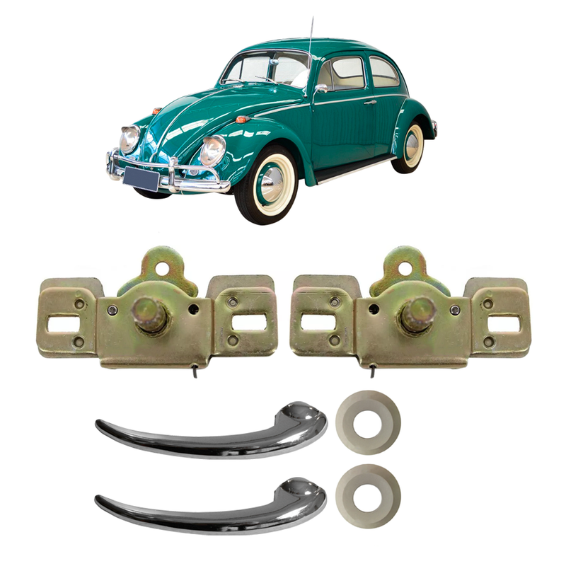 <transcy>Interior Latch Lock and Handle With Ivory Frame VW Beetle 1959 to 1977</transcy>
