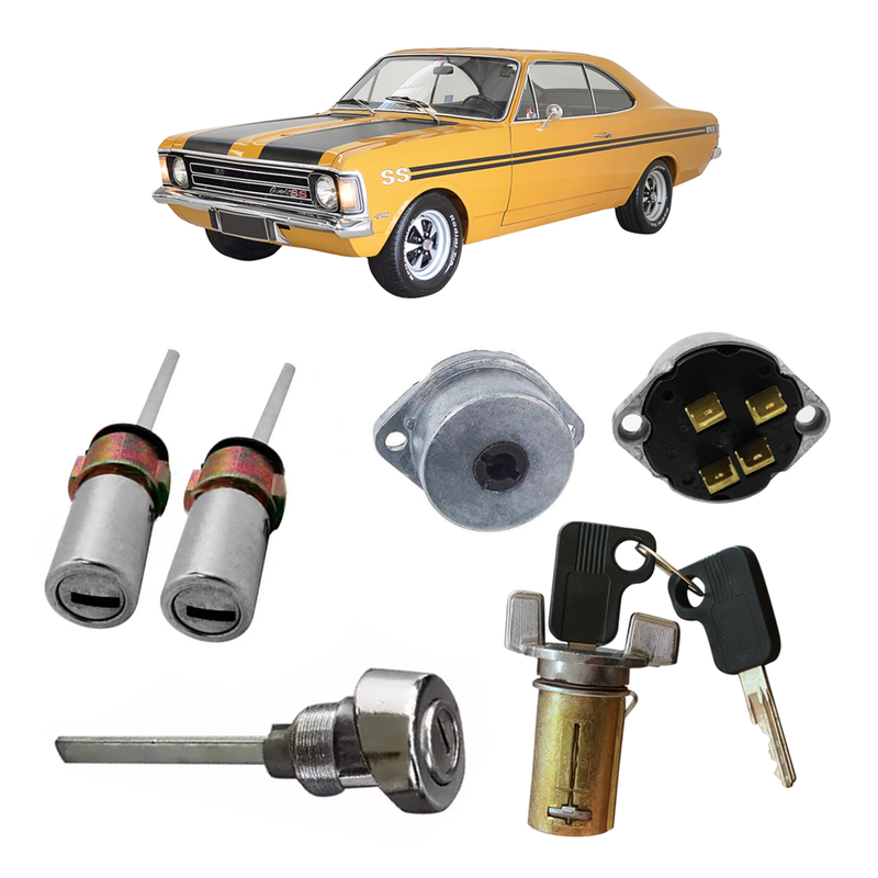 <transcy>Ignition Door and Trunk Lock Cylinder with Keys Kit Opel Commodore A </transcy>