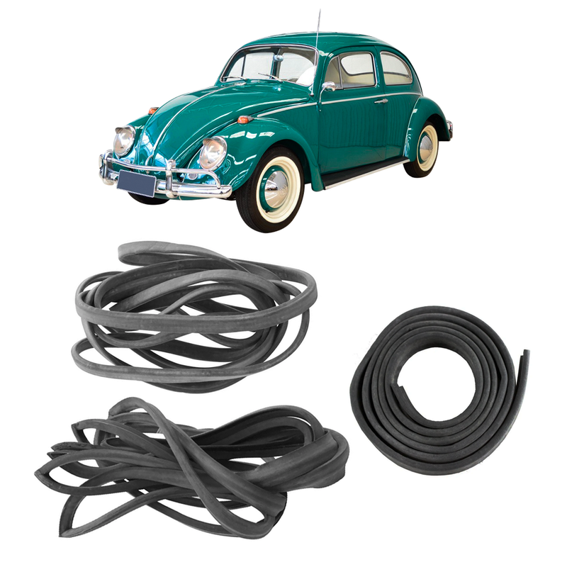 <transcy>Door Hood Engine Decklid Weatherstrip Rubber Seal Kit VW Beetle 1959 to 1977</transcy>