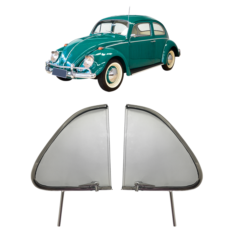 <transcy>2 Vent Window Frame Glass Latch Complete VW Beetle 1959 to 1970</transcy>