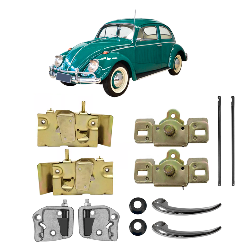 <transcy>Door Latch Lock Cable Interior Handle Kit VW Beetle 1959 to 1970</transcy>