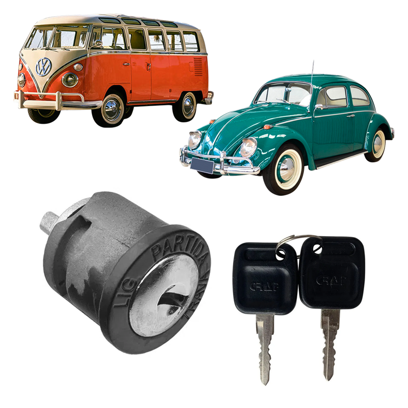 <transcy>Ignition and Started Cylinder with Keys VW Beetle 1959 to 1976 VW Bus T1 Variant TL</transcy>