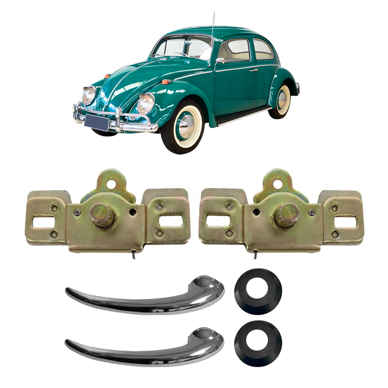 <transcy>Interior Latch Lock and Handle With Black Frame VW Beetle 1959 to 1977</transcy>
