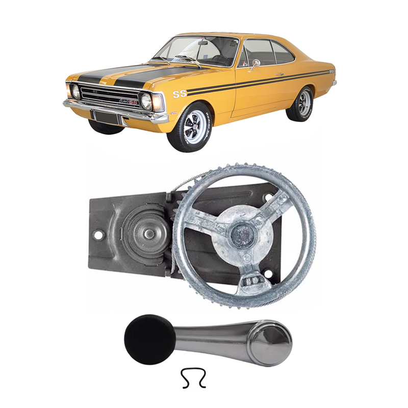 <transcy>Window Regulator Crank Handle Chrome with Black Knob Kit Opel Commodore Rekord C 2 Doors 1968 to 1984</transcy>
