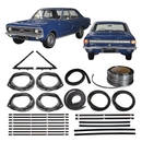 <transcy>Complete Restoration Weatherstrip Rubber Seal Kit + Chrome Lockstrip 4 Door Opel Rekord C Commodore A</transcy>