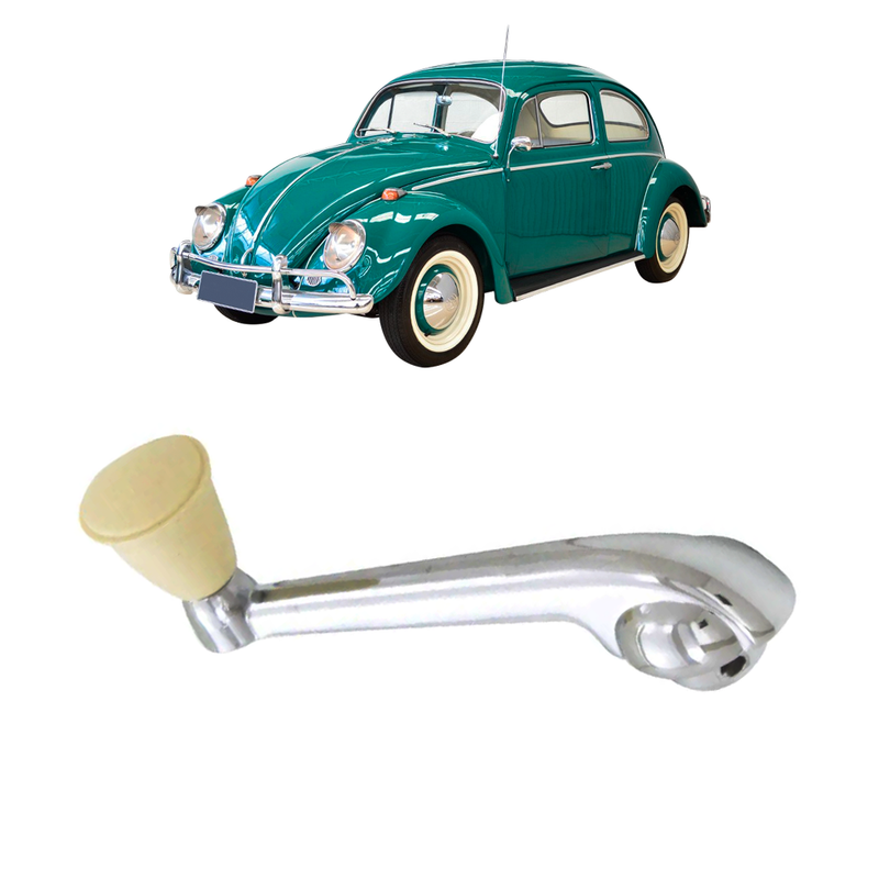 <transcy>Window Crank Handle Chrome Ivory Knob VW Beetle 1959 to 1970 Karmann Ghia </transcy>