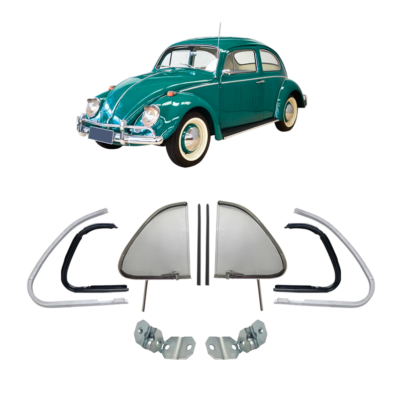 <transcy>Restoration Kit Vent Window Frame Glass Latch Rubber Seal VW Beetle 1959 to 1970</transcy>