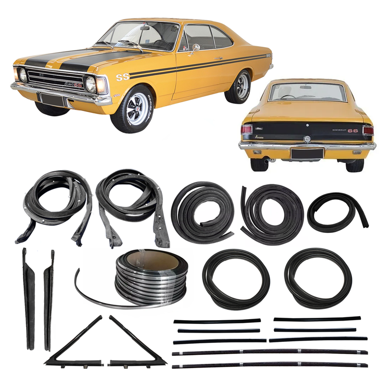 <tc>Complete Restoration Weatherstrip Rubber Seal Kit + Chrome Lockstrip Opel Rekord C Commodore 1968 to 1977</tc>
