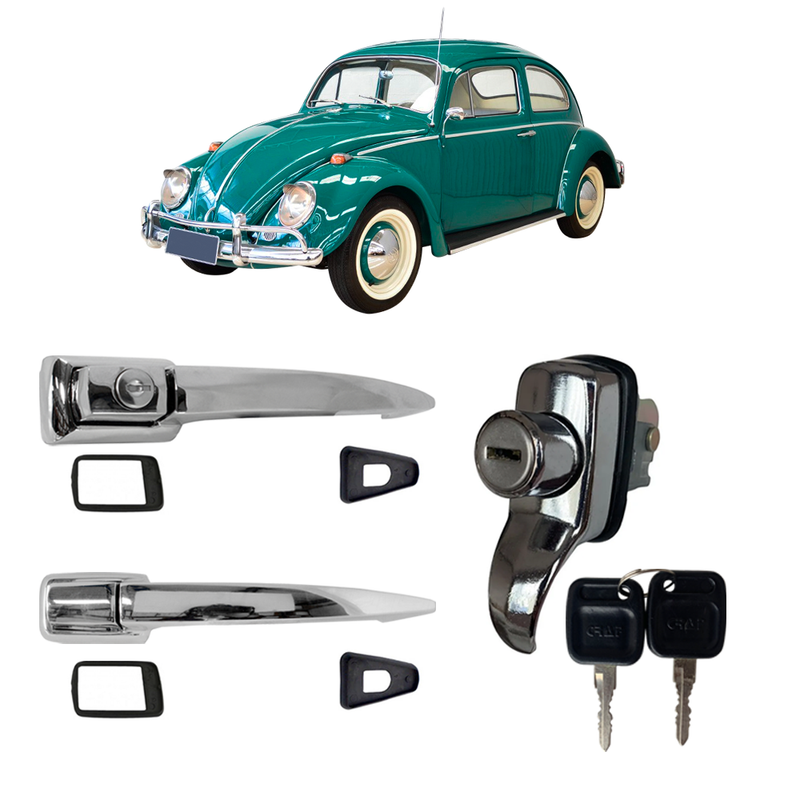 <transcy>Door and Decklid Engine Handle with Keys Kit VW Beetle 1959 to 1976</transcy>