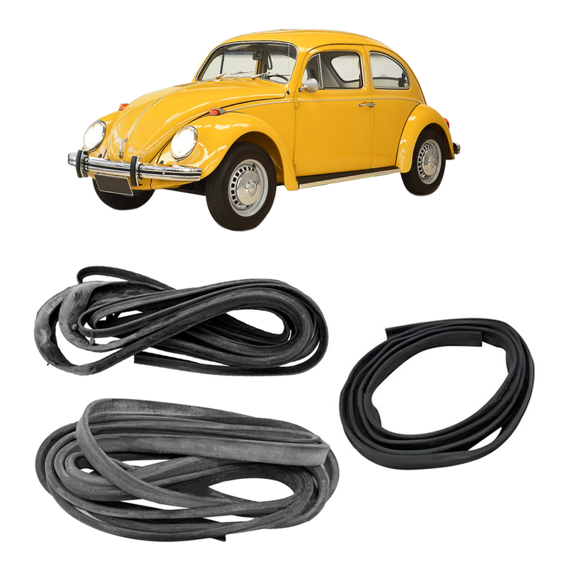 <transcy>Door Hood Engine Decklid Weatherstrip Rubber Seal Kit VW Beetle 1978 to 1996</transcy>
