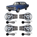 <transcy>Window Regulator Crank Handle Chrome with Black Knob Kit Opel Commodore Rekord C 4 Doors 1968 to 1984</transcy>