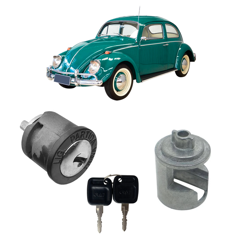 <transcy>Ignition and Starter Cylinder with Keys and Lock Repair Barrel Shaft VW Beetle 1959 to 1976</transcy>