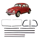 <transcy>Door Window Run Channel + Beltline Weatherstrip Kit VW Beetle 1971 to 1977</transcy>