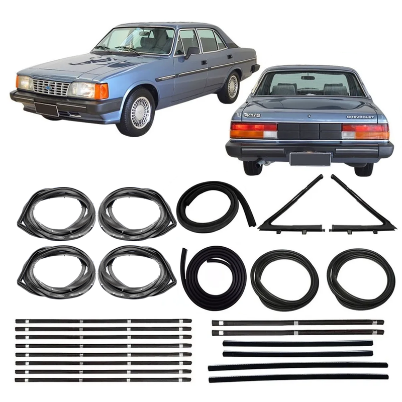 <transcy>Complete Restoration Door and Window Weatherstrip Rubber Seal Kit 4 Door Opel Commodore 1980 to 1984</transcy>