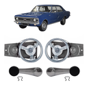 Par Maquina Manivela Vidro Dianteiro Preto Opala 68/85 4 Pts