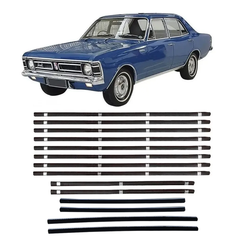 <transcy>Door Window Run Channel and Beltline Weatherstrip Seal Kit Opel Rekord C Commodore 4 Doors 1968 to 1984</transcy>
