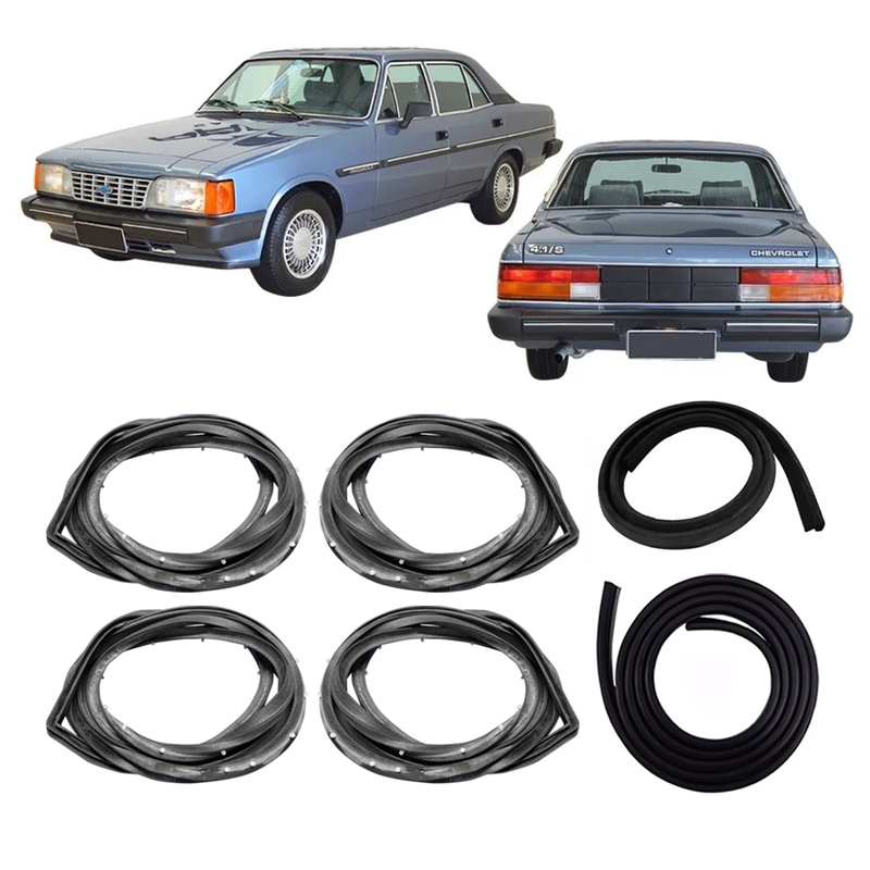 <transcy>Door Trunk and Hood Weatherstrip Rubber Seal Kit Opel Commodore 4 Doors 1980 and 1992</transcy>