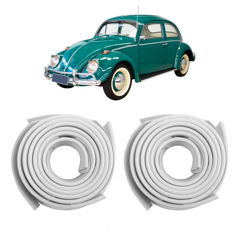 <transcy>Front Fender Beading Pair White VW Beetle</transcy>