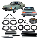 <transcy>Complete Restoration Weatherstrip Rubber Seal Kit + Chrome Lockstrip 4 Door Opala 1985 to 1990</transcy>