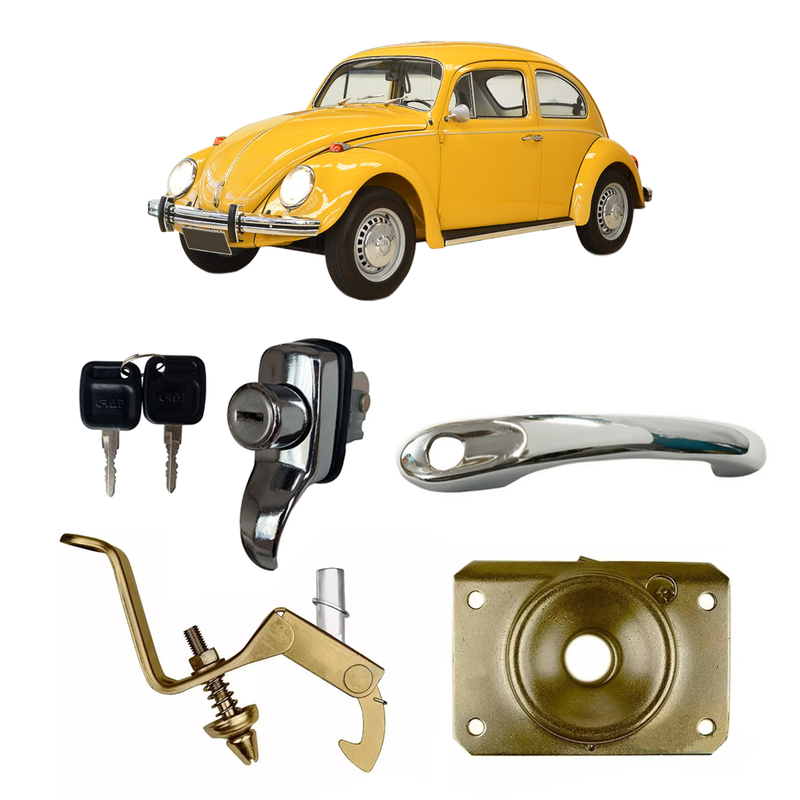 <transcy>Hood Latch Lock Handle and Engine Decklid Handle VW Beetle 1971 to 1996</transcy>