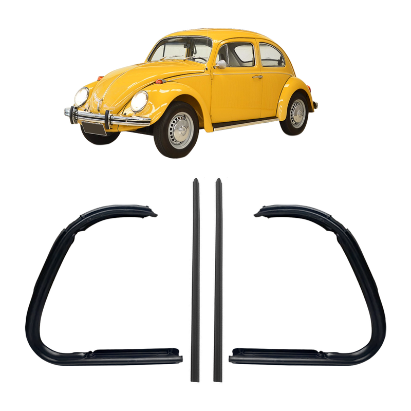 <transcy>Vent Window + Vertical Weatherstrip Rubber Seal Kit VW Beetle 1959 to 1970</transcy>