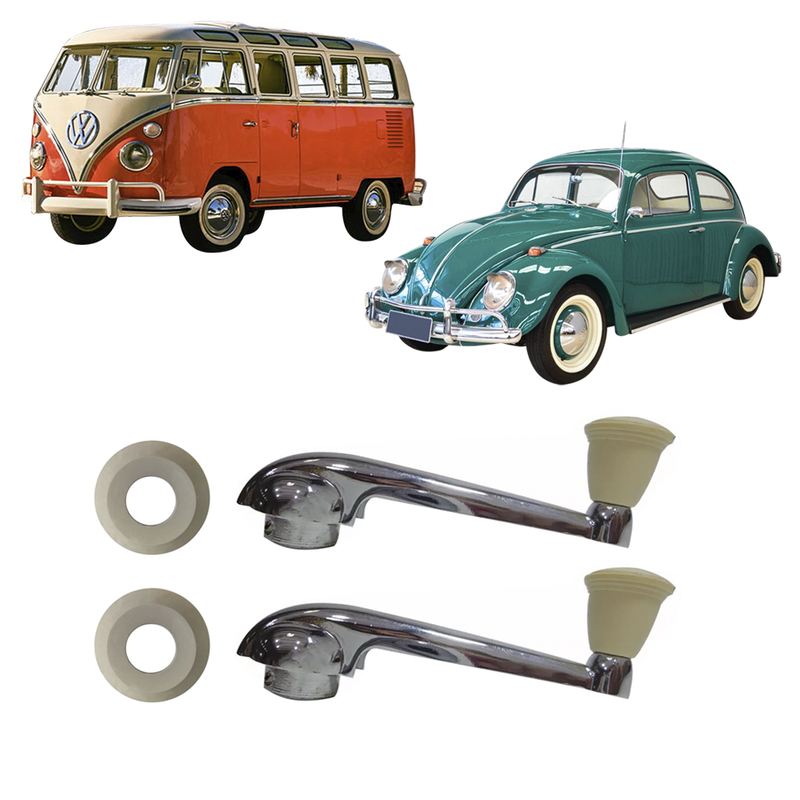 <transcy>Window Crank Handle With Frame Kit Ivory VW Beetle 1959 to 1970 Karmann Ghia</transcy>