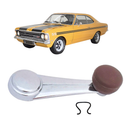 Manivela Cromada Vidro Botão Marrom Opala Caravan 68 A 84