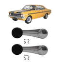 Par Manivela Cromada Vidro Botão Preto Opala Caravan 68 A 85