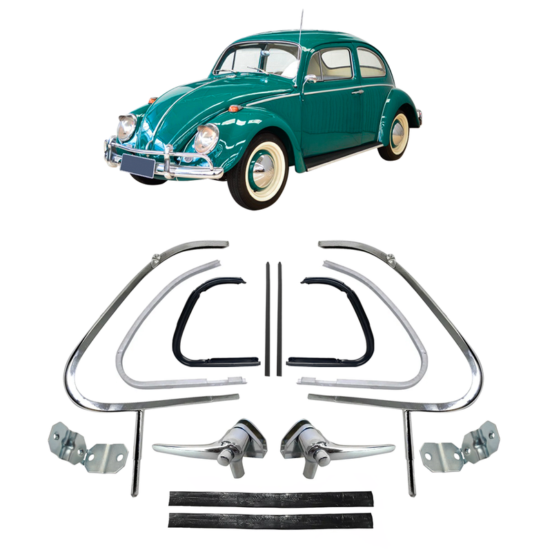 <transcy>Restoration Kit Vent Window Frame Latch Rubber Seal VW Beetle 1959 to 1970</transcy>