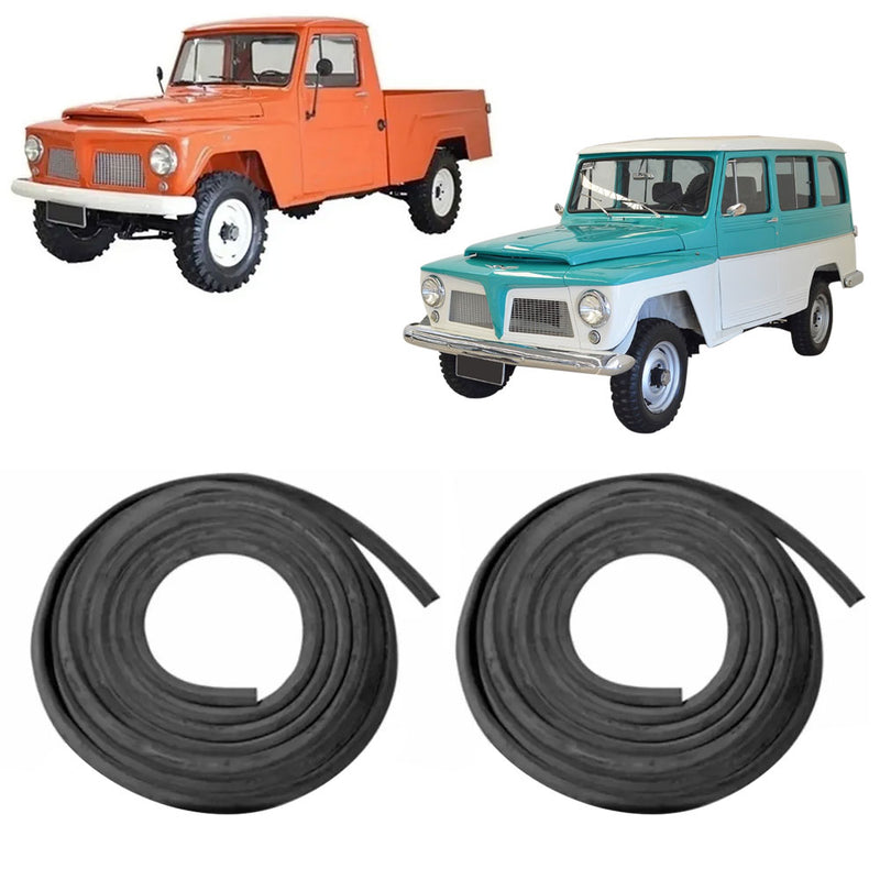 <transcy>Door Weatherstrip Rubber Seal Pair Ford F75 Rural Willys Jeep Station Wagon</transcy>