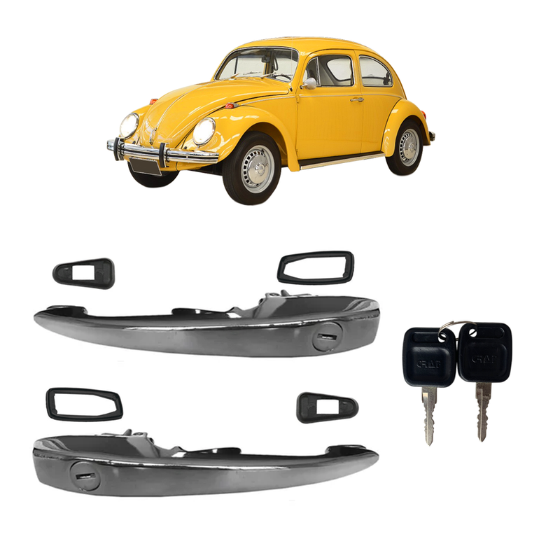 <transcy>External Door Handle With Keys Pair VW Beetle 1977 to 1996 Brasilia Variant</transcy>